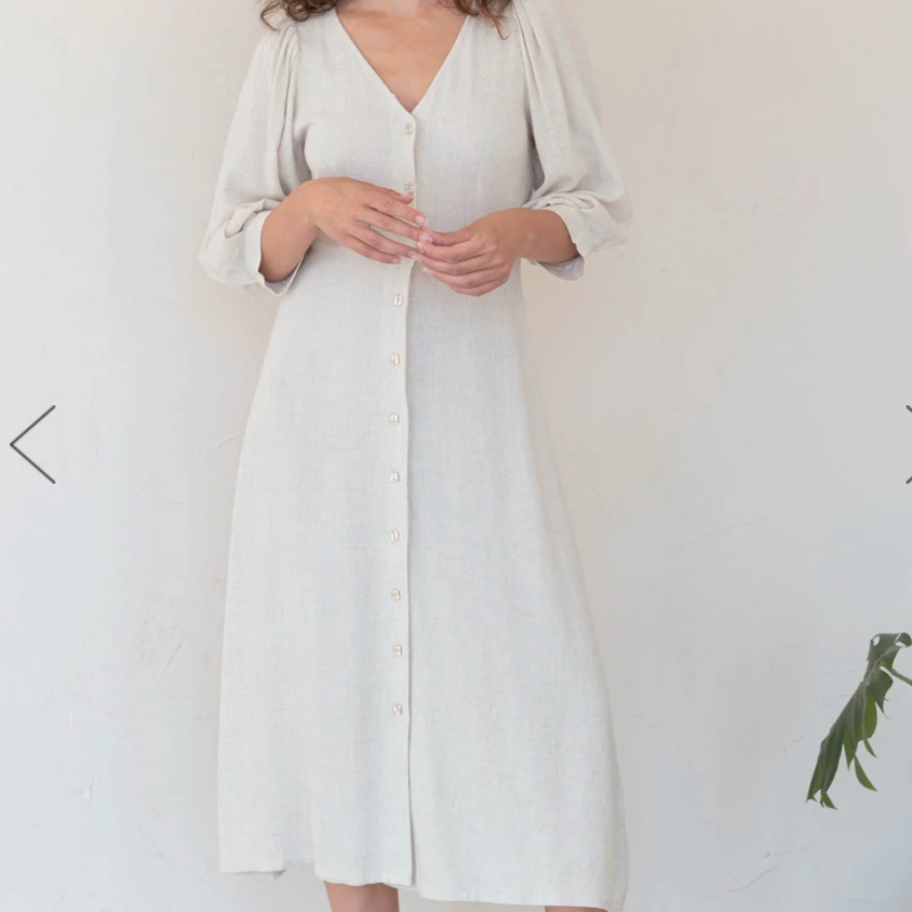 Nwt Linen Agnes Midi Dress